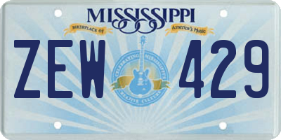 MS license plate ZEW429