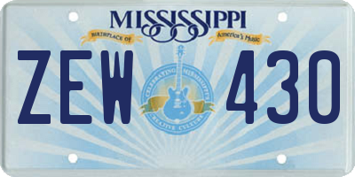 MS license plate ZEW430