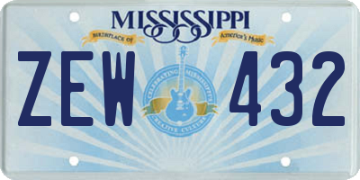 MS license plate ZEW432