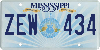 MS license plate ZEW434