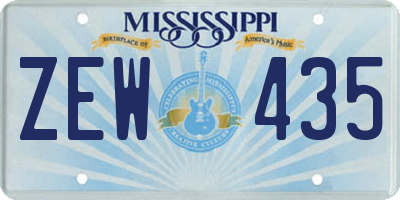 MS license plate ZEW435