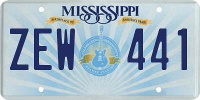 MS license plate ZEW441