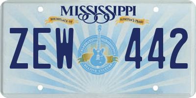 MS license plate ZEW442