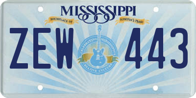 MS license plate ZEW443