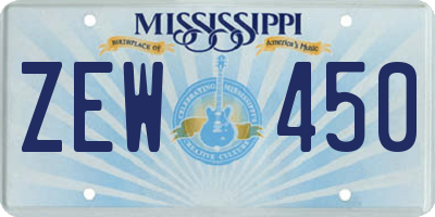 MS license plate ZEW450