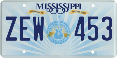 MS license plate ZEW453