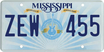 MS license plate ZEW455