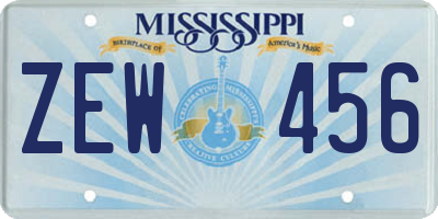 MS license plate ZEW456