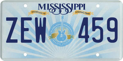 MS license plate ZEW459