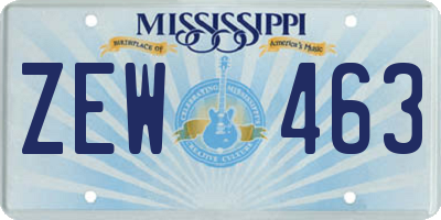 MS license plate ZEW463