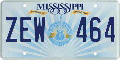 MS license plate ZEW464