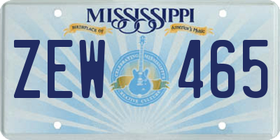 MS license plate ZEW465