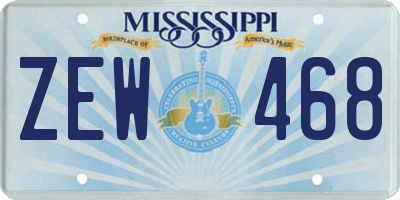 MS license plate ZEW468