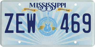 MS license plate ZEW469