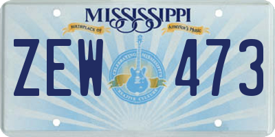 MS license plate ZEW473