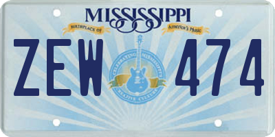 MS license plate ZEW474