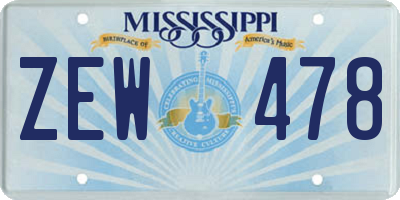 MS license plate ZEW478