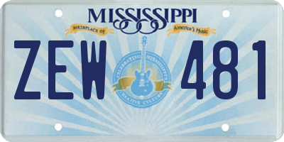 MS license plate ZEW481
