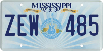 MS license plate ZEW485