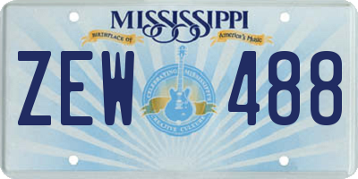 MS license plate ZEW488
