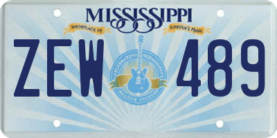 MS license plate ZEW489