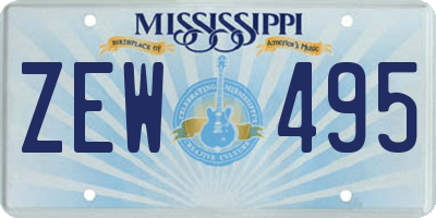 MS license plate ZEW495