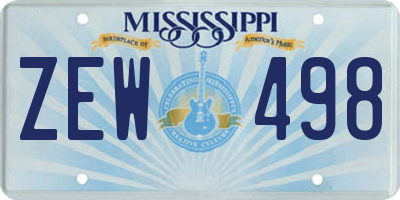 MS license plate ZEW498