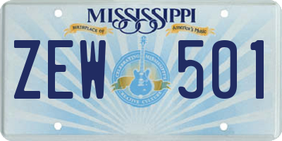 MS license plate ZEW501