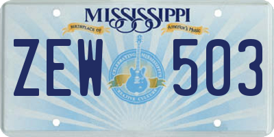 MS license plate ZEW503