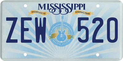 MS license plate ZEW520