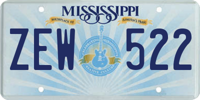 MS license plate ZEW522