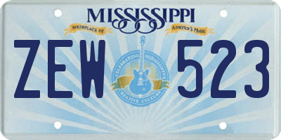 MS license plate ZEW523