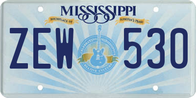 MS license plate ZEW530