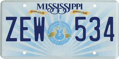 MS license plate ZEW534