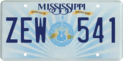 MS license plate ZEW541