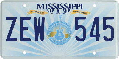 MS license plate ZEW545