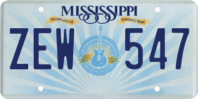 MS license plate ZEW547