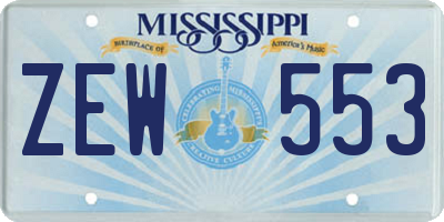 MS license plate ZEW553