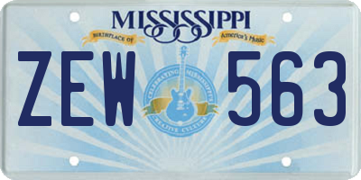 MS license plate ZEW563