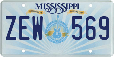 MS license plate ZEW569