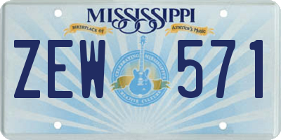 MS license plate ZEW571