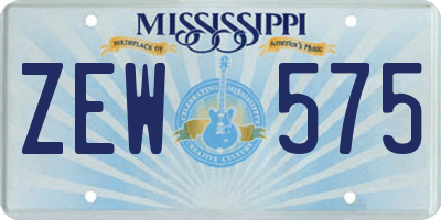 MS license plate ZEW575