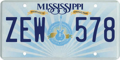 MS license plate ZEW578