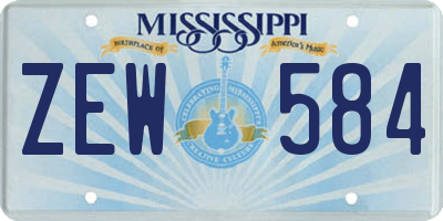 MS license plate ZEW584
