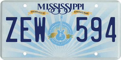 MS license plate ZEW594