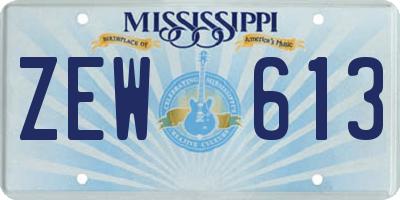 MS license plate ZEW613