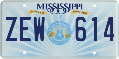 MS license plate ZEW614