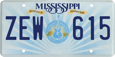 MS license plate ZEW615