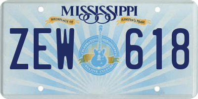 MS license plate ZEW618