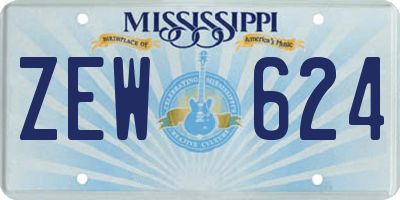 MS license plate ZEW624